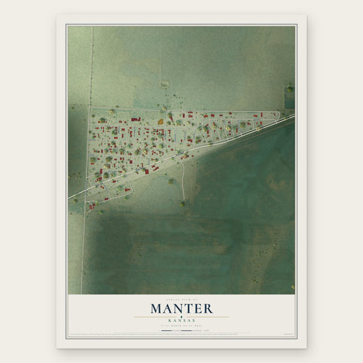 Manter, Kansas map print, the full design
