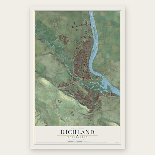 Richland, Washington map print, the full design
