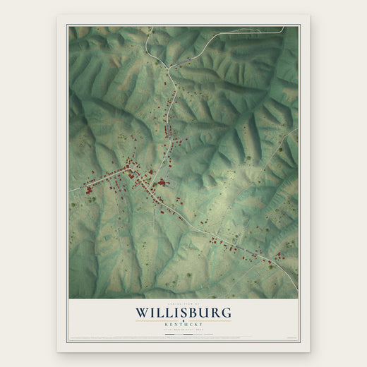 Willisburg, Kentucky map print, the full design