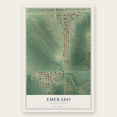 Emerado, North Dakota map print, the full design