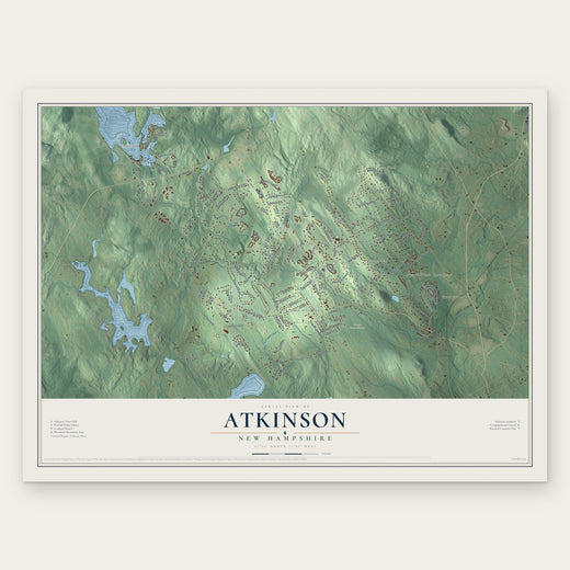 Atkinson, New Hampshire map print, the full design