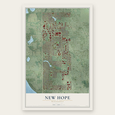 New Hope, Minnesota map print, the full design