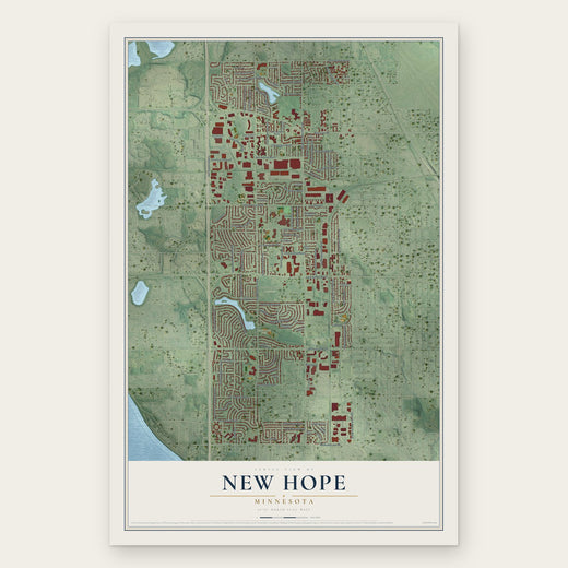 New Hope, Minnesota map print, the full design