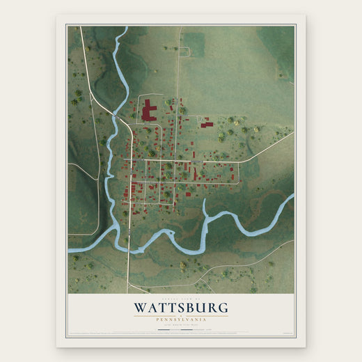 Wattsburg, Pennsylvania map print, the full design