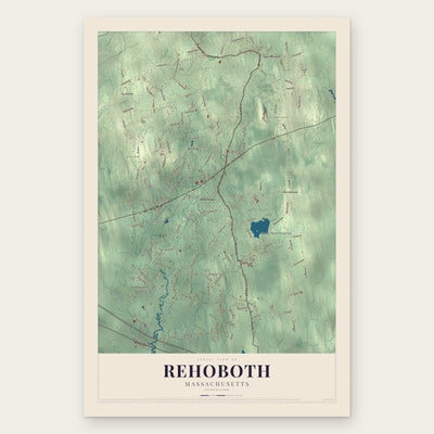 Rehoboth, Massachusetts map print, the full design