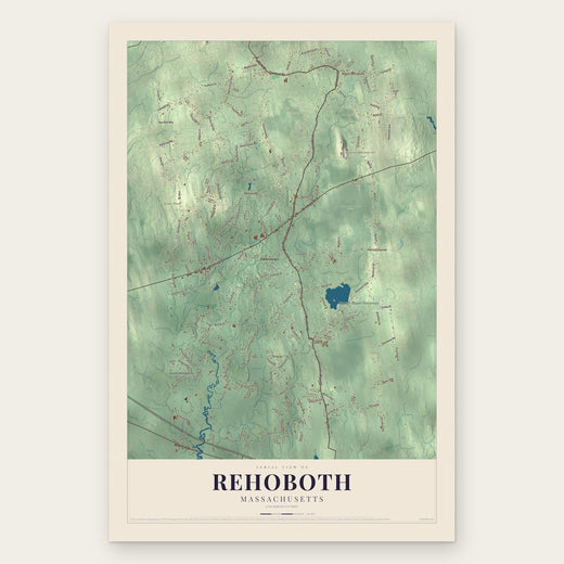 Rehoboth, Massachusetts map print, the full design