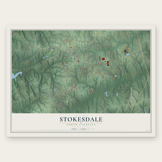 Stokesdale, North Carolina map print, the full design