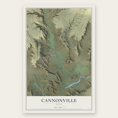 Cannonville, Utah map print, the full design