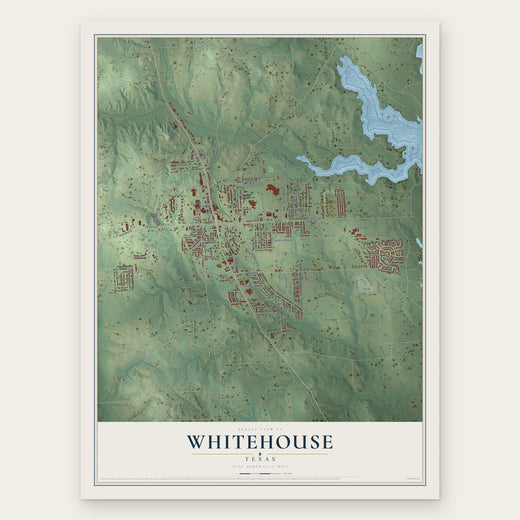 Whitehouse, Texas map print, the full design