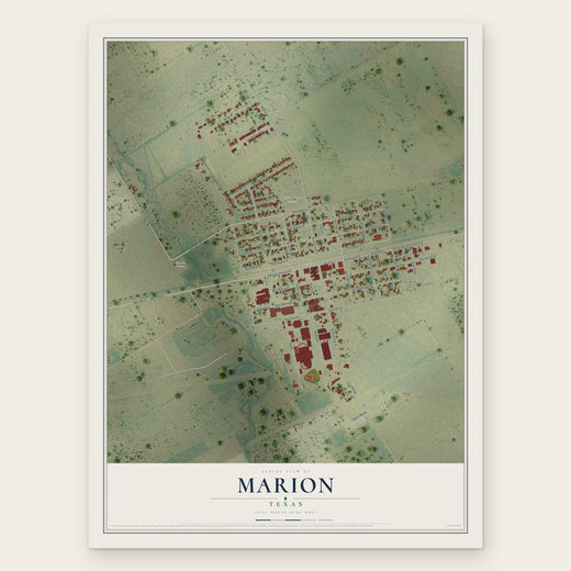Marion, Texas map print, the full design