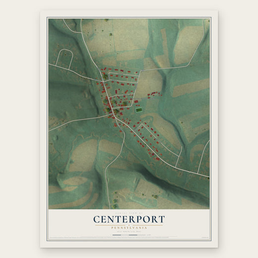 Centerport, Pennsylvania map print, the full design