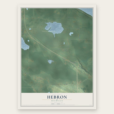 Hebron, Michigan map print, the full design