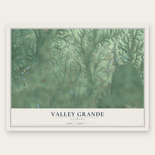 Valley Grande, Alabama map print, the full design