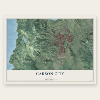 Carson City, Nevada map print, the full design