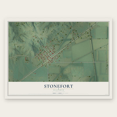 Stonefort, Illinois map print, the full design