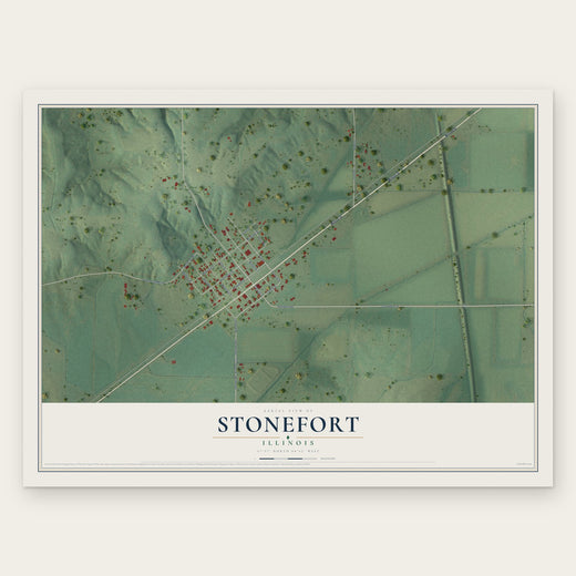 Stonefort, Illinois map print, the full design