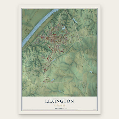 Lexington, Missouri map print, the full design