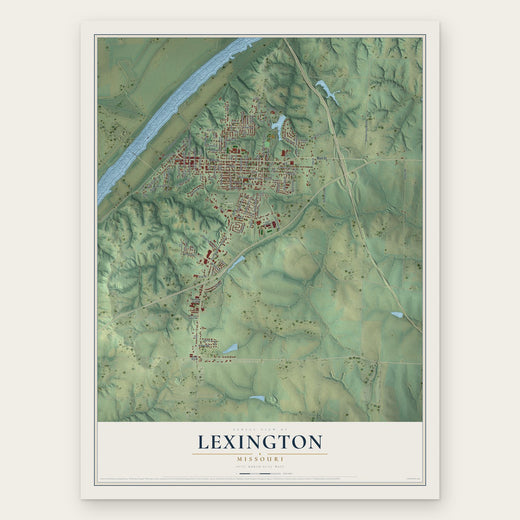Lexington, Missouri map print, the full design