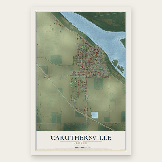 Caruthersville, Missouri map print, the full design