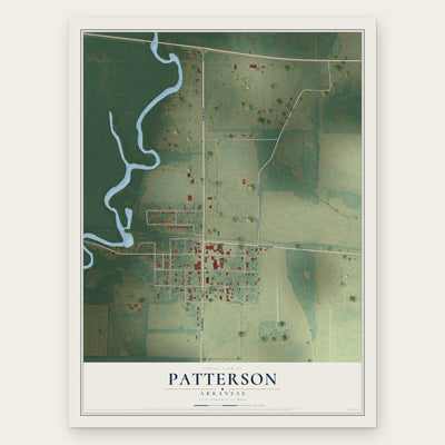 Patterson, Arkansas map print, the full design