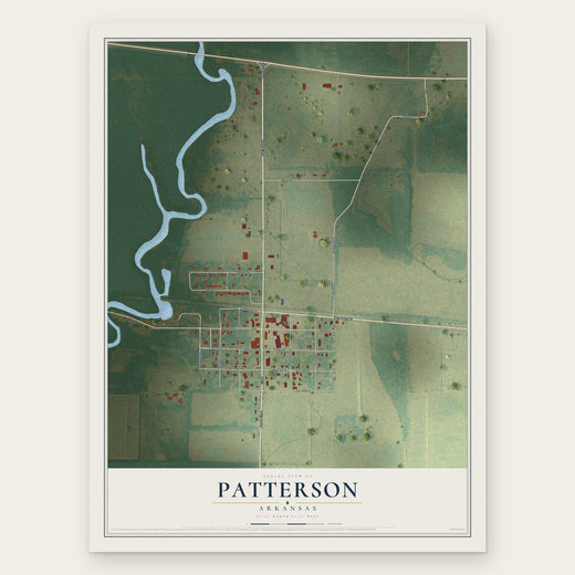 Patterson, Arkansas map print, the full design