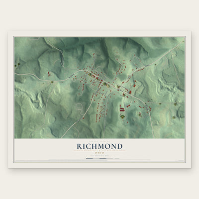 Richmond, Ohio map print, the full design