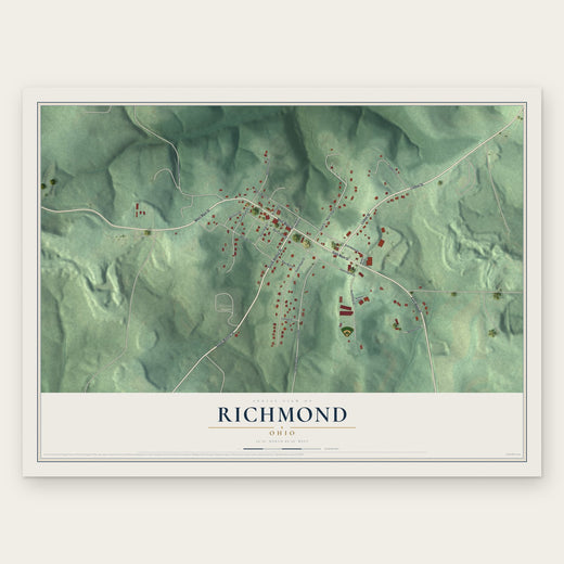 Richmond, Ohio map print, the full design