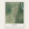Stanton, North Dakota map print, the full design