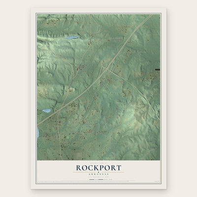 Rockport, Arkansas map print, the full design