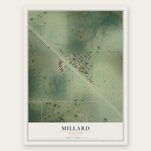 Millard, Missouri map print, the full design