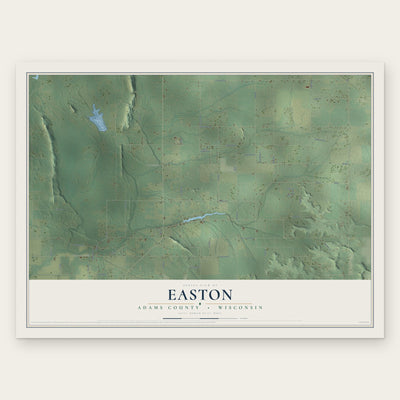 Easton, Adams County, Wisconsin map print, the full design