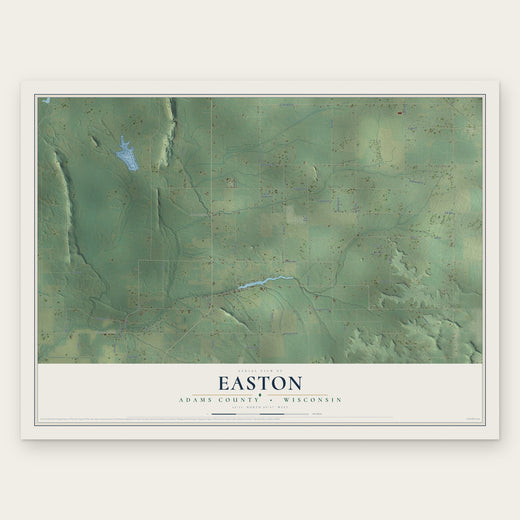 Easton, Adams County, Wisconsin map print, the full design