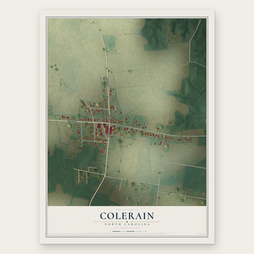Colerain, North Carolina map print, the full design