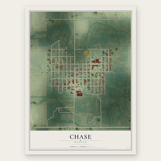 Chase, Kansas map print, the full design