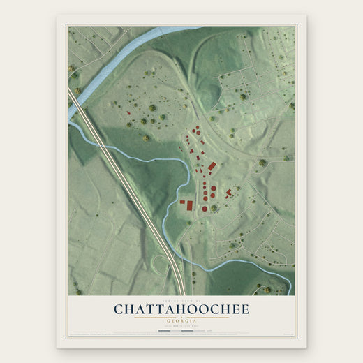 Chattahoochee, Georgia map print, the full design