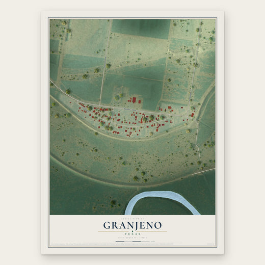 Granjeno, Texas map print, the full design