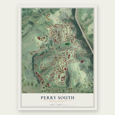 Perry South, Pennsylvania map print, the full design