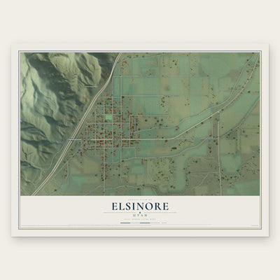 Elsinore, Utah map print, the full design