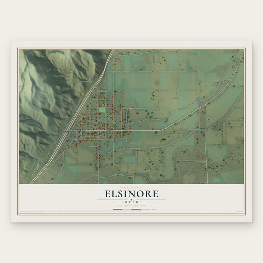 Elsinore, Utah map print, the full design