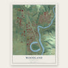 Woodland, Washington map print, the full design