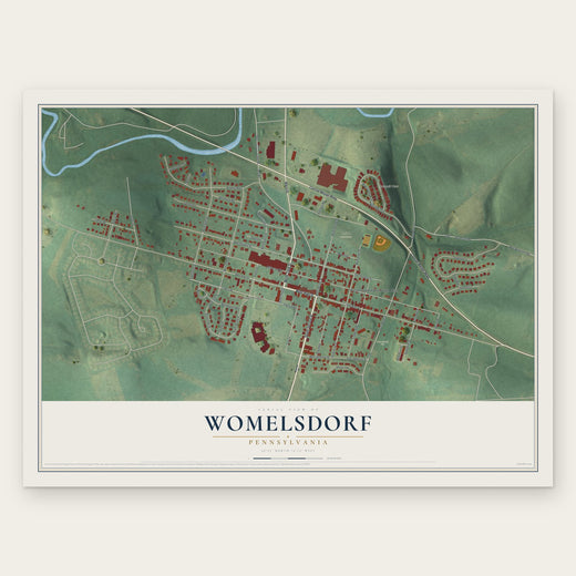 Womelsdorf, Pennsylvania map print, the full design