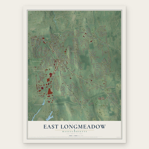 East Longmeadow, Massachusetts map print, the full design