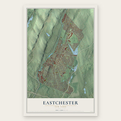 Eastchester, New York map print, the full design