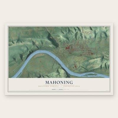 Mahoning, Montour County, Pennsylvania map print, the full design