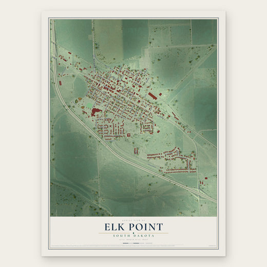 Elk Point, South Dakota map print, the full design