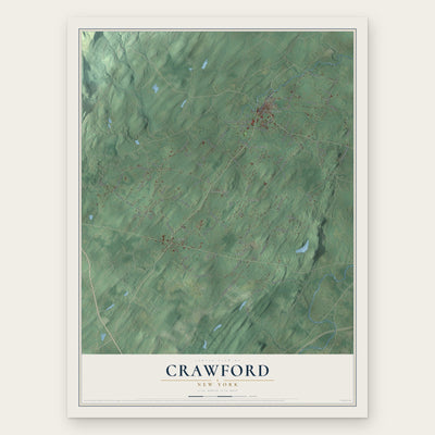 Crawford, New York map print, the full design