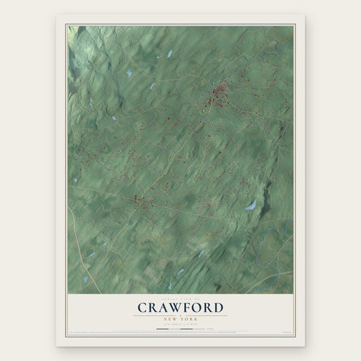 Crawford, New York map print, the full design