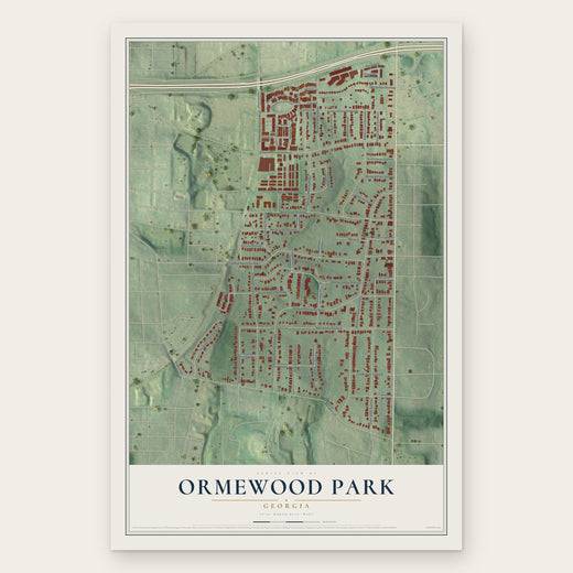 Ormewood Park, Georgia map print, the full design