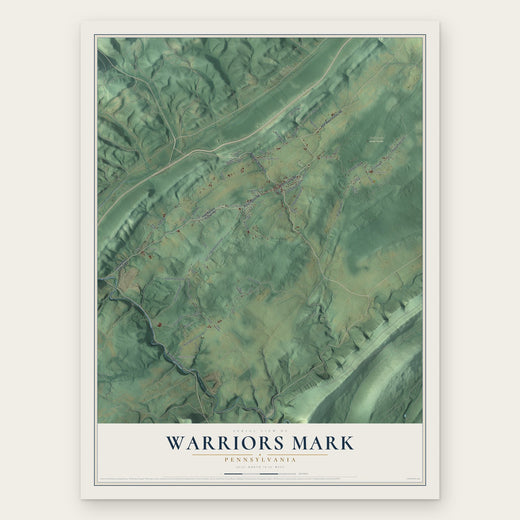 Warriors Mark, Pennsylvania map print, the full design