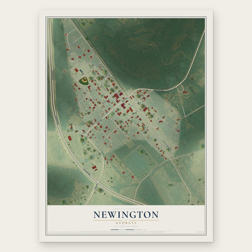Newington, Georgia map print, the full design
